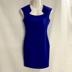 Calvin Klein ladies solid blue sleeveless sheath dress size 4P